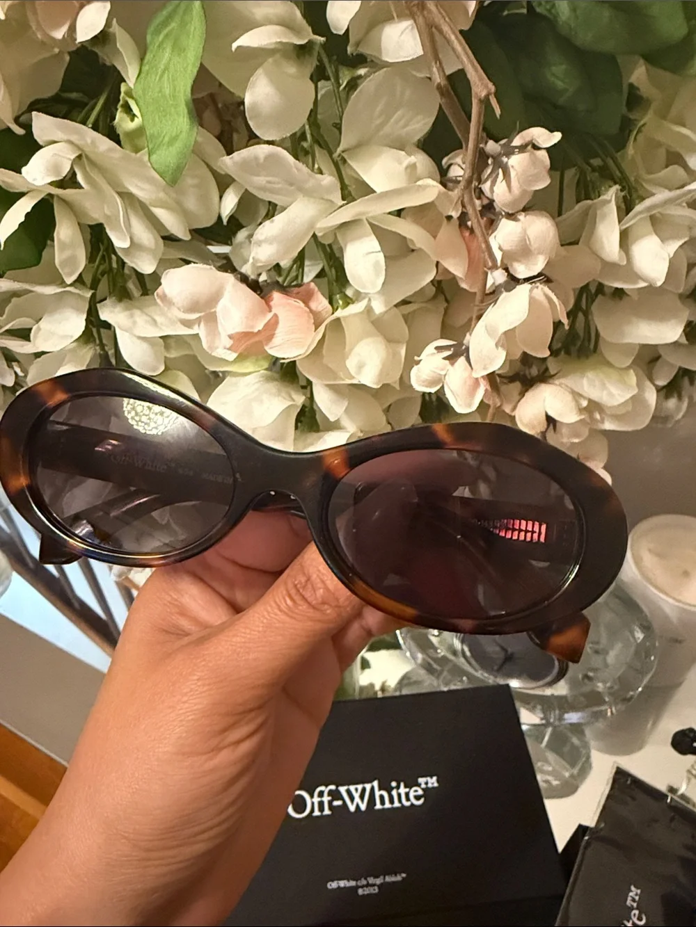 Off-White Edison sunglasses Havana Dark grey